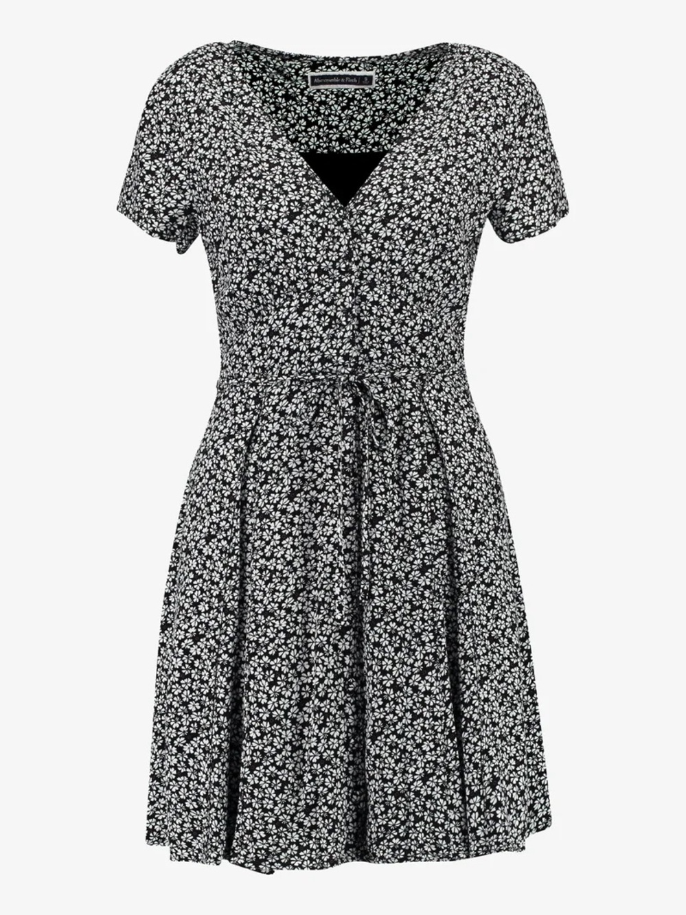 black & white daisy print mini dress